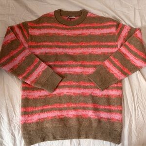 Zara Striped Brown and Pink Sweater